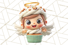 Christmas Cupcake Characters Clipart PNG, Cute Holiday Png Product Image 5