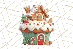 Christmas Cupcake Characters Clipart PNG, Cute Holiday Png Product Image 2