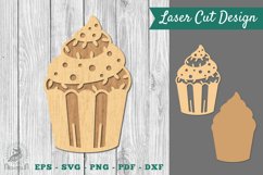 Cupcake Laser Cut Decoration SVG Product Image 1