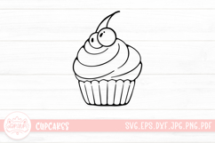 Cartoon Cupcake SVG Cut File Product Image 1