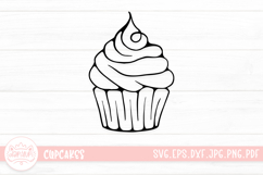 Cartoon Cupcake SVG Cut File Product Image 1