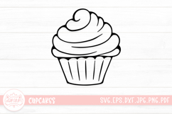 Cartoon Cupcake SVG Cut File Product Image 1