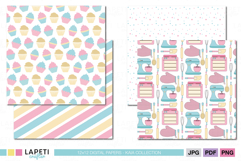 Baking tools pattern paper for crafts and planners