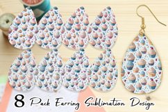 Cupcake Watercolor Earring teardrop sublimation design Product Image 1