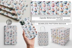 Digital Paper Cupcake Pattern Product Image 1