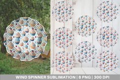 Cupcake Watercolor Wind Spinner | Sublimation Spinner Design Product Image 1