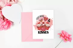 Cupcakes and Kisses Valentines Day Printable Design Product Image 3