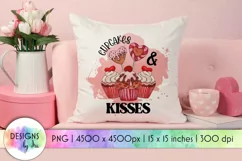 Cupcakes and Kisses Valentines Day Printable Design Product Image 1