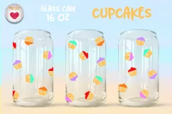 16OZ Tumbler glass can wrap Cupcakes Food Cookies Background Product Image 1
