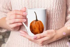 Hand Painted Watercolor Pumpkin PNG Clipart Product Image 5