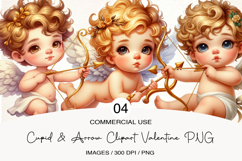 Cupid &amp; Arrow Clipart Valentine PNG Product Image 1