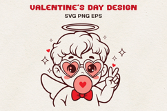 Cupid Baby with Heart Glasses Cute Valentine SVG PNG EPS Product Image 1