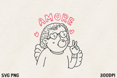 Cupid Blowing Bubble Gum SVG PNG | Funny Valentine Angel. Product Image 1