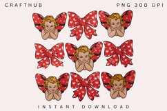 Cupid Coquette bow Png, Retro Valentine Shirt Design, Baby Product Image 2