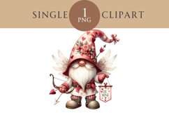 Valentines Gnome Cupid Clipart PNG Single Image Product Image 1