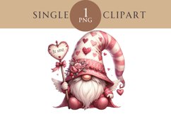 Valentines Gnome Cupid Clipart PNG Single Image Product Image 1