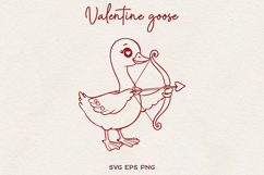 Valentine Goose SVG | Cute Love Goose Line Art SVG PNG Product Image 1