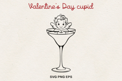 Valentine’s Day Cupid Illustration|Cute Love Angel Line Art. Product Image 4