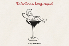 Valentine’s Day Cupid Illustration|Cute Love Angel Line Art. Product Image 1