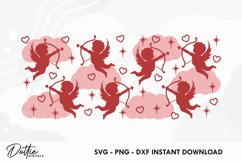 Cupid Valentines Day Libbey Glass Can Wrap SVG 16oz Product Image 2