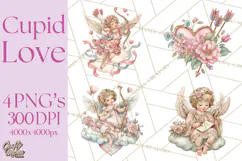 Cupid and Cherub Valentine Clipart PNG Romantic Love Product Image 1