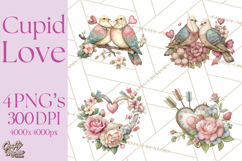 Cupid and Cherub Valentine Clipart PNG Romantic Love Product Image 1