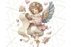 Cupid and Cherub Valentine Clipart PNG Romantic Love Product Image 2