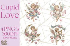 Cupid and Cherub Valentine Clipart PNG Romantic Love Product Image 1