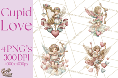 Cupid and Cherub Valentine Clipart PNG Romantic Love Product Image 1