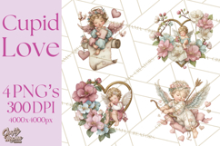 Cupid and Cherub Valentine Clipart PNG Romantic Love Product Image 1