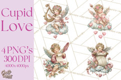 Cupid and Cherub Valentine Clipart PNG Romantic Love Product Image 1