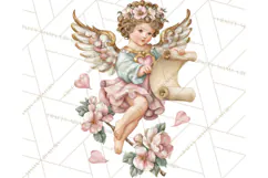 Cupid and Cherub Valentine Clipart PNG Romantic Love Product Image 3