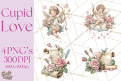 Cupid and Cherub Valentine Clipart PNG Romantic Love Product Image 1