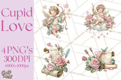 Cupid and Cherub Valentine Clipart PNG Romantic Love Product Image 1