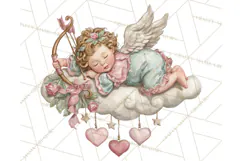 Cupid and Cherub Valentine Clipart PNG Romantic Love Product Image 3
