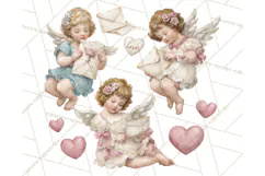 Cupid and Cherub Valentine Clipart PNG Romantic Love Product Image 3
