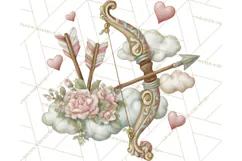 Cupid and Cherub Valentine Clipart PNG Romantic Love Product Image 3