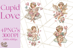Cupid and Cherub Valentine Clipart PNG Romantic Love Product Image 1