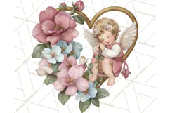 Cupid and Cherub Valentine Clipart PNG Romantic Love Product Image 4