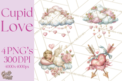 Cupid and Cherub Valentine Clipart PNG Romantic Love Product Image 1
