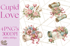 Cupid and Cherub Valentine Clipart PNG Romantic Love Product Image 1