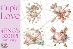 Cupid and Cherub Valentine Clipart PNG Romantic Love Product Image 1
