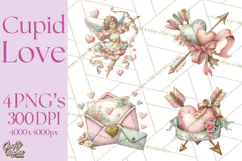 Cupid and Cherub Valentine Clipart PNG Romantic Love Product Image 1