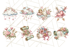 Cupid and Cherub Valentine Clipart PNG Romantic Love Product Image 5