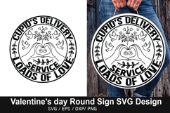 Cupid's Delivery Service - Valentine's Day Round Sign Design Product Image 1