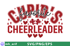 Valentine Cupid's Favorite Cheerleader SVG PNG T-shirt Product Image 1