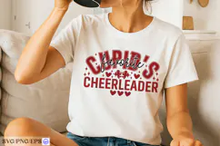 Valentine Cupid's Favorite Cheerleader SVG PNG T-shirt Product Image 2