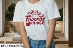 Cupid's Favorite Coach Valentine T-shirt, Valentine SVG Product Image 3