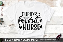 Cupid&#039;s favorite nurse SVG - Kids Valentine Design Product Image 1