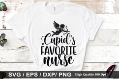 Cupid&#039;s favorite nurse SVG - Kids Valentine Design Product Image 1